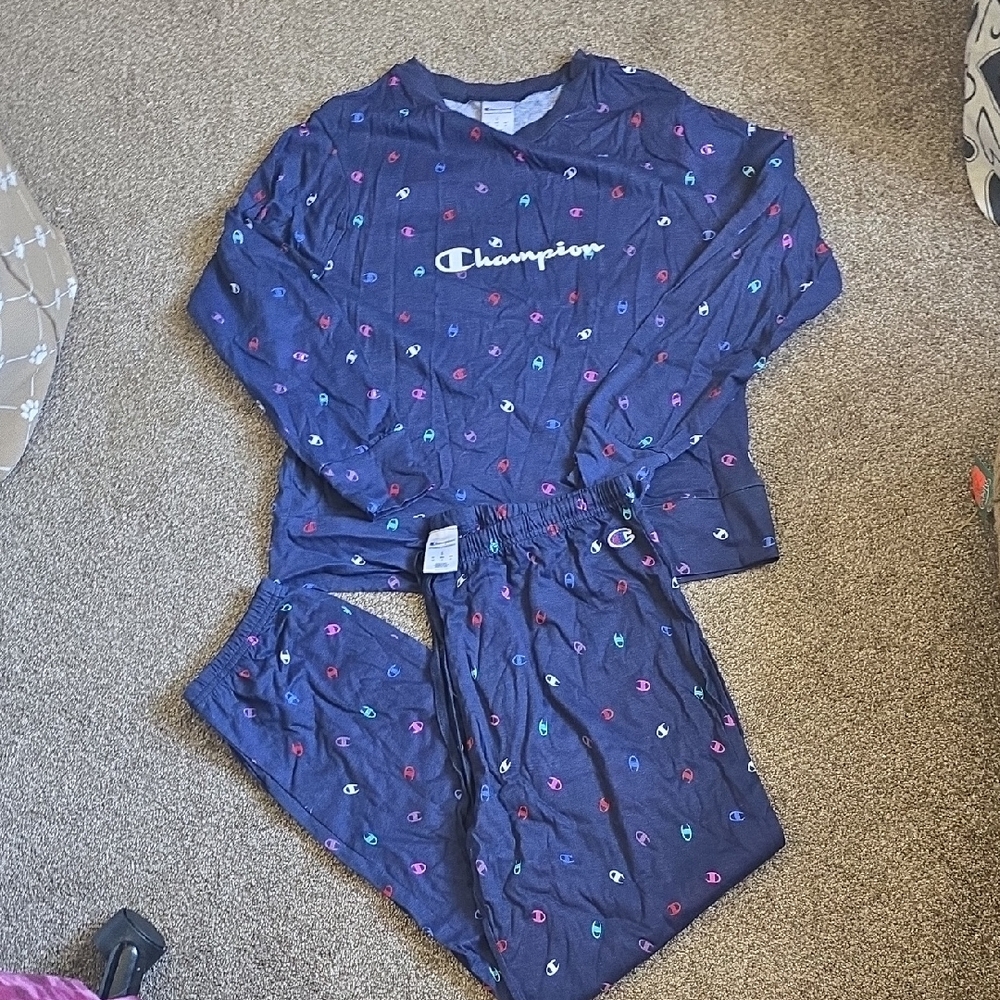Champion Blue Pajama Set Cozy Sleepwear
